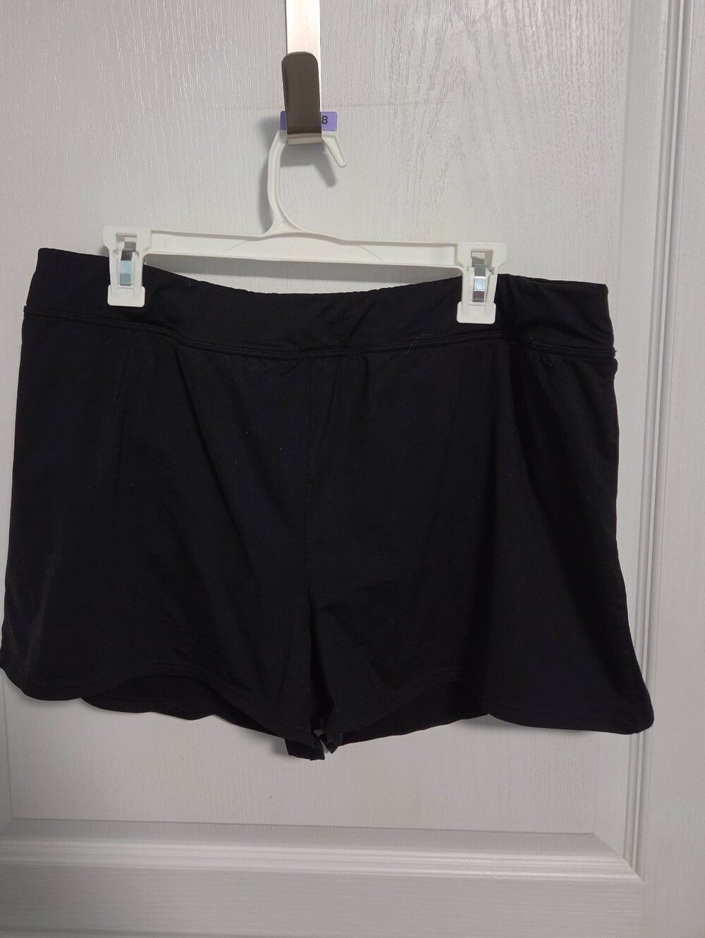 Lands' End Swim Shorts Board Quick Dry 3" Inseam Black Womens 18